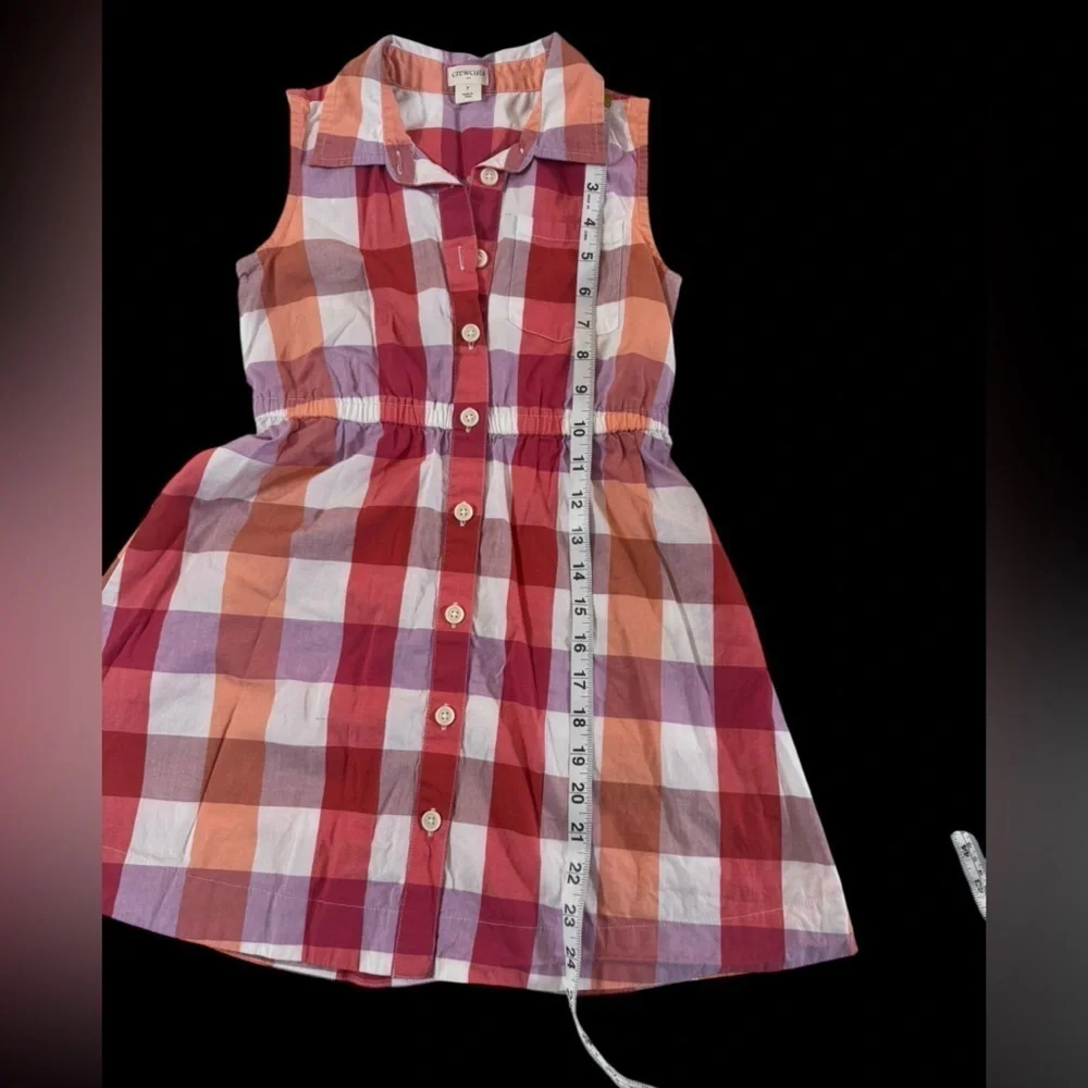 Crewcuts Girls Gingham Sleeveless Dress k210